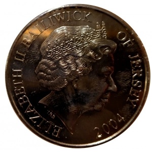 Аверс монеты Джерси, 5 фунтов, 2004, 60 лет высадке в Нормандии