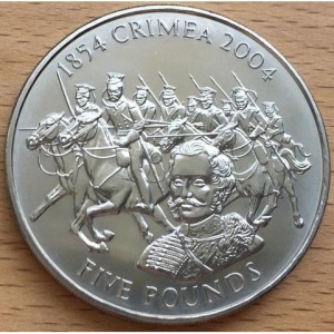 Реверс монеты Джерси, 5 фунтов, 2004, 150 лет Крымской войне