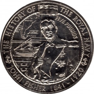 Реверс монеты Джерси, 5 фунтов, 2004, История Королевского флота - Джон Фишер