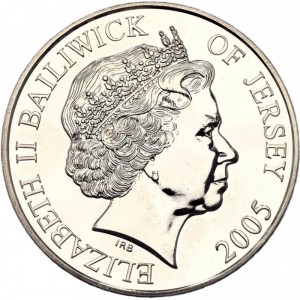 Аверс монеты Джерси, 5 фунтов, 2005, Адмирал Горацио Нельсон