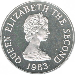 Аверс монеты Джерси, 2 пенса, 1983