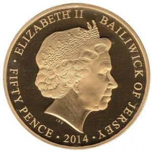 Аверс монеты Джерси, 50 пенсов, 2014, Размышление о правлении - Всемирная паутина