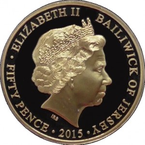 Аверс монеты Джерси, 50 пенсов, 2015, Первая Мировая война - Авиация