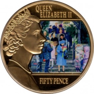 Реверс монеты Джерси, 50 пенсов, 2015, Размышления о правлении - Рождество в Сандрингеме