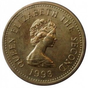 Аверс монеты Джерси, 1 фунт, 1993, Корабли - Бригантина "Century"