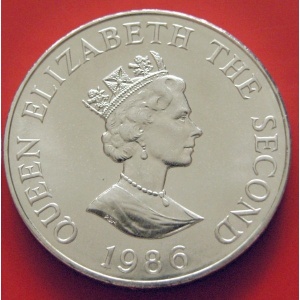 Аверс монеты Джерси, 2 фунта, 1986, XIII Игры Содружества