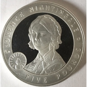 Реверс монеты Джерси, 5 фунтов, 2006, Великие Британцы - Флоренс Найтингейл