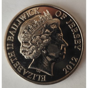 Аверс монеты Джерси, 5 фунтов, 2012, 100 лет крушению "Титаника"