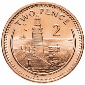 Реверс монеты Гибралтар, 2 пенса, 1998-2003