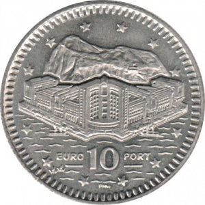 Реверс монеты Гибралтар, 10 пенсов, 1998-2003