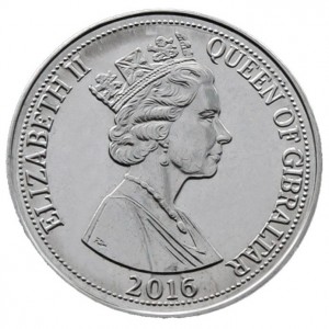 Аверс монеты Гибралтар, 10 пенсов, 2014-2016