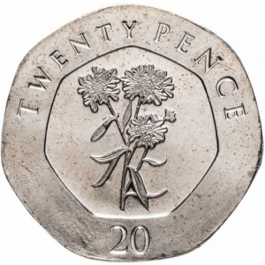 Реверс монеты Гибралтар, 20 пенсов, 2014-2016