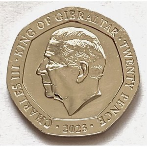 Аверс монеты Гибралтар, 20 пенсов, 2023-2024