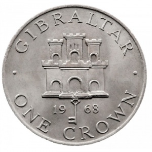 Реверс монеты Гибралтар, 1 крона, 1967-1970