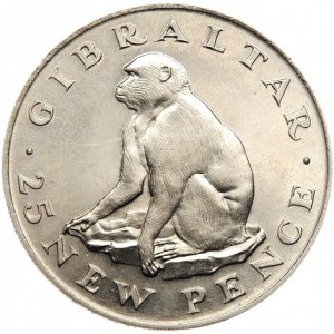 Реверс монеты Гибралтар, 25 новых пенсов, 1971