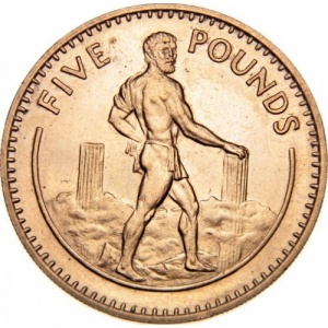 Реверс монеты Гибралтар, 5 фунтов, 1988-1993