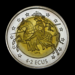 Реверс монеты Гибралтар, 4.2 ЭКЮ, 1994, Рыцарь