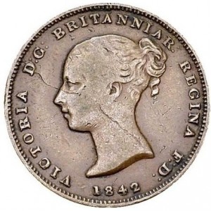 Аверс монеты Гибралтар, ½ кварто, 1841-1861