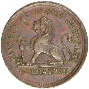 Аверс монеты Гибралтар, 1 кварто, 1820