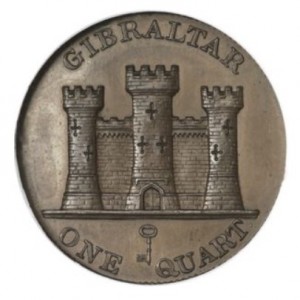 Реверс монеты Гибралтар, 1 кварт, 1841-1861
