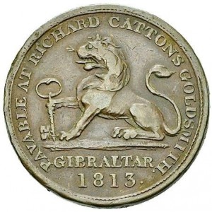 Аверс монеты Гибралтар, 2 кварто, 1813