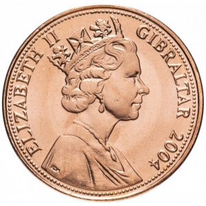 Аверс монеты Гибралтар, 2 пенса, 2004, 300 лет захвату Гибралтара