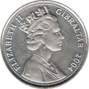 Аверс монеты Гибралтар, 10 пенсов, 2004, 300 лет захвату Гибралтара