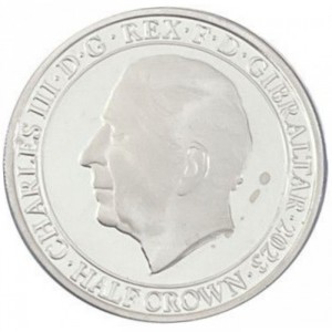Аверс монеты Гибралтар, ½ кроны, 2023, Коронация Карла III /Шифр/