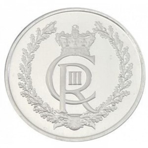 Реверс монеты Гибралтар, ½ кроны, 2023, Коронация Карла III /Шифр/