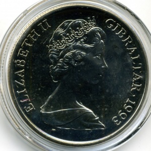 Аверс монеты Гибралтар, 1 крона, 1993, Ганноверская династия - Королева Виктория