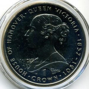 Реверс монеты Гибралтар, 1 крона, 1993, Ганноверская династия - Королева Виктория