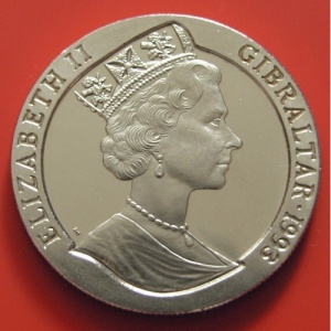 Аверс монеты Гибралтар, 1 крона, 1993, Боевые корабли Второй мировой войны - FFS Savorgnan de Brazza
