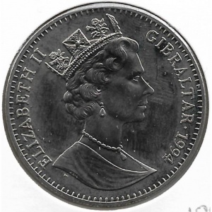 Аверс монеты Гибралтар, 1 крона, 1994, 100 лет возвращению Шерлока Холмса, Последняя проблема