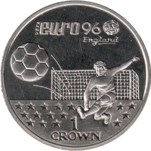 Реверс монеты Гибралтар, 1 крона, 1996, Чемпионат Европы по футболу 1996
