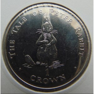 Реверс монеты Гибралтар, 1 крона, 1998, Повесть о Кролике Питере