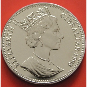 Аверс монеты Гибралтар, 1 крона, 1998, Хризантема