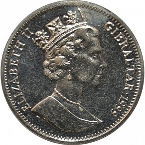 Аверс монеты Гибралтар, 1 крона, 1999, Мировая война - Дуглас Бадер