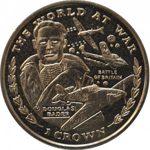 Реверс монеты Гибралтар, 1 крона, 1999, Мировая война - Дуглас Бадер