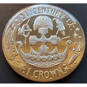 Реверс монеты Гибралтар, 1 крона, 2001, XXI век