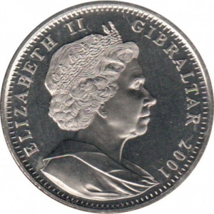 Аверс монеты Гибралтар, 1 крона, 2001, Викторианская эпоха - Принц Альберт, всемирная выставка 1851