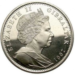 Аверс монеты Гибралтар, 1 крона, 2001, Мифология Солнечной системы - Сатурн