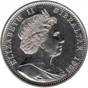 Аверс монеты Гибралтар, 1 крона, 2001, Викторианская эпоха - Вступление на престол, 1837