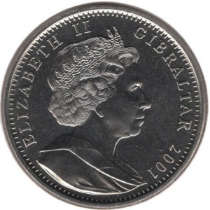 Аверс монеты Гибралтар, 1 крона, 2001, Викторианская эпоха - Королева Виктория в Шотландии