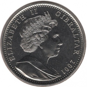 Аверс монеты Гибралтар, 1 крона, 2001, Викторианская эпоха - Стэнли встречается с доктором Ливингстоном