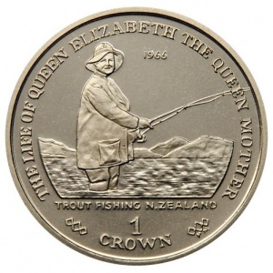 Реверс монеты Гибралтар, 1 крона, 2002, Жизнь Королевы-матери