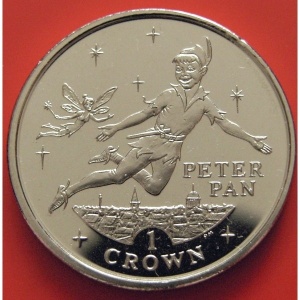 Реверс монеты Гибралтар, 1 крона, 2002, Питер Пэн