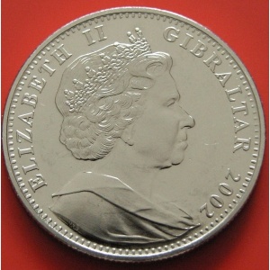 Аверс монеты Гибралтар, 1 крона, 2002, Конференция Гибралтара и Мальты