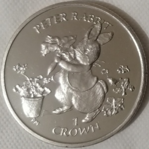 Реверс монеты Гибралтар, 1 крона, 2003, Кролик Питер
