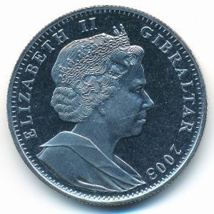 Аверс монеты Гибралтар, 1 крона, 2003, 50 лет Коронации Елизаветы II