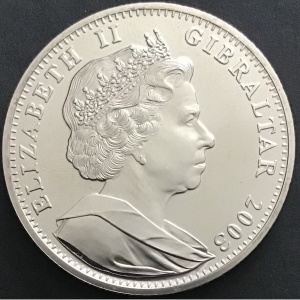 Аверс монеты Гибралтар, 1 крона, 2003, Жизнь Елизаветы I - Старый дворец Хатфилд